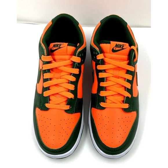 Nike Dunk Low Retro Miami Hurricanes Gorge Green Shoes Sneakers